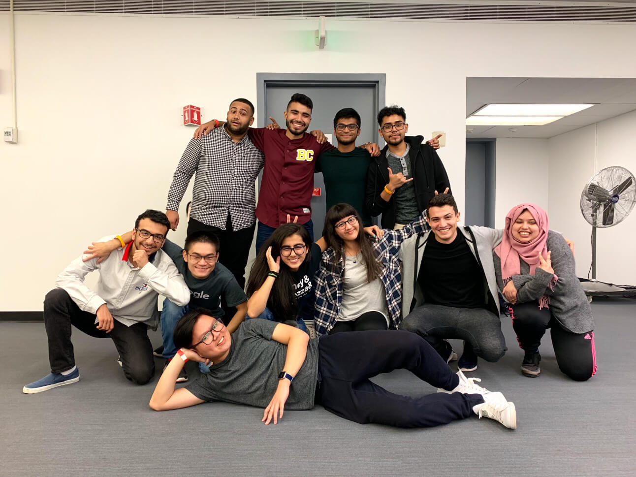 Members of the Computer Science Club at the SBUHacks hackathon.