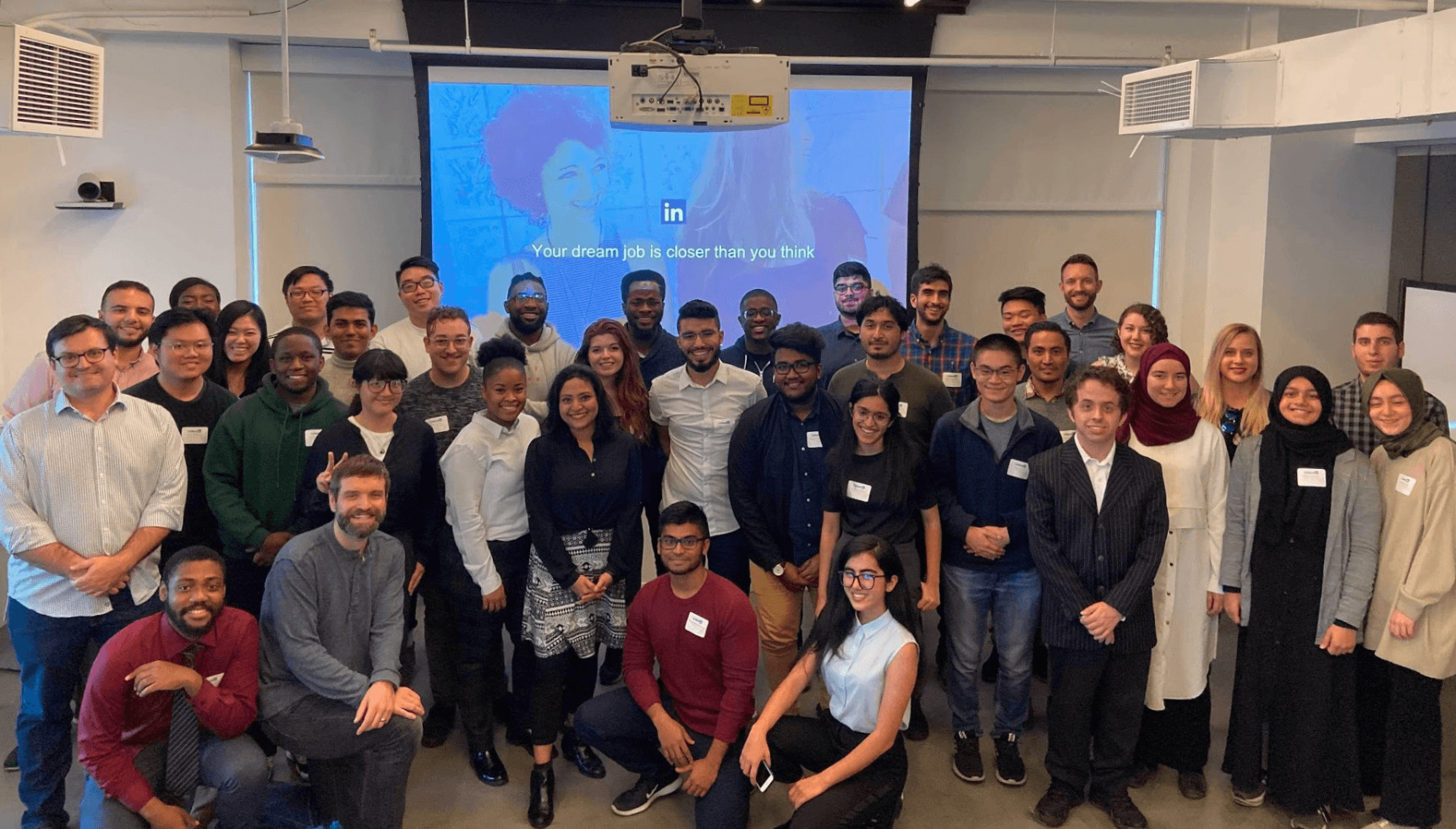 Club members visiting LinkedIn during a club company visit.